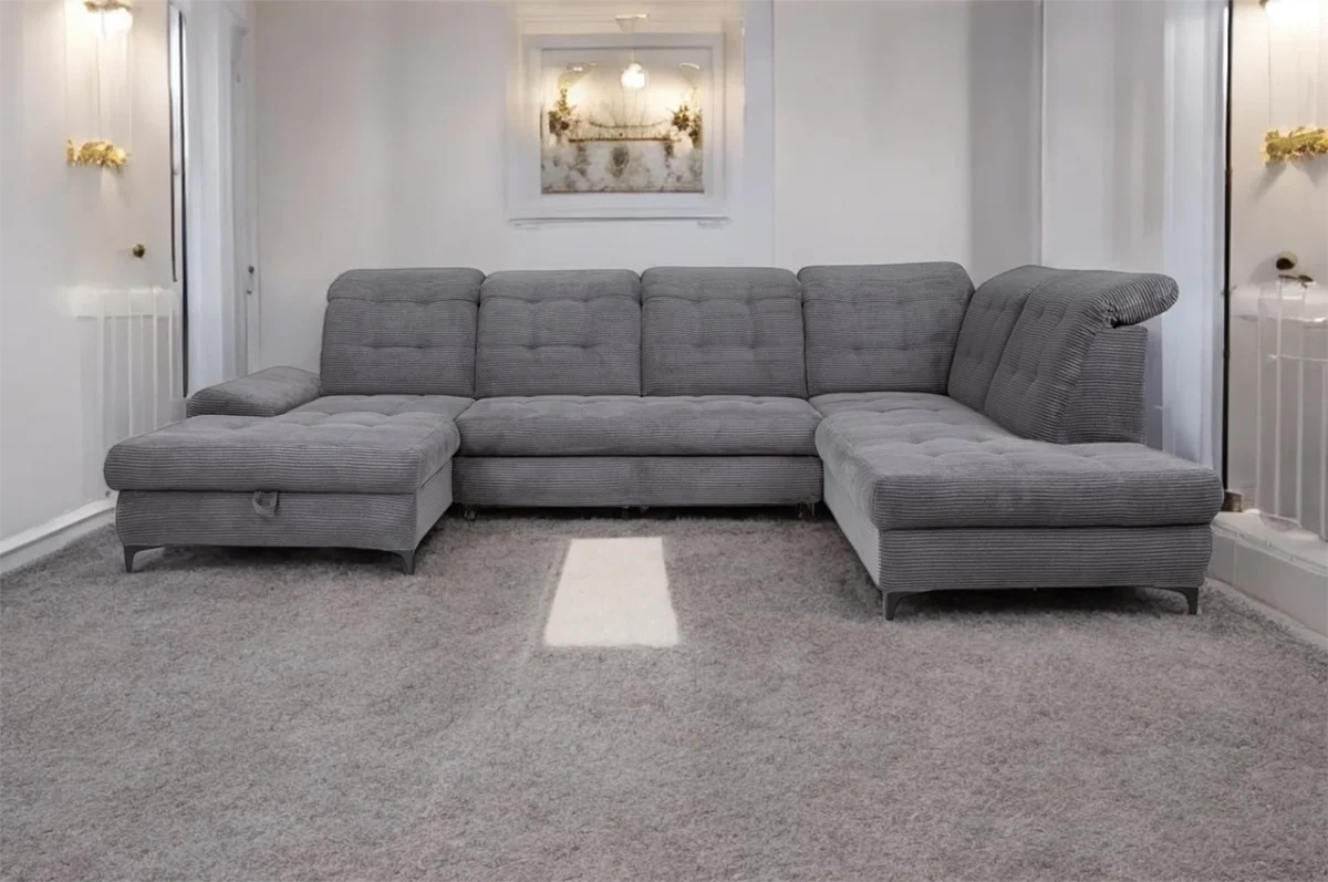 Bella 1 U-Shaped Grey2 BELLA U-Shaped sofa with bed function and storage