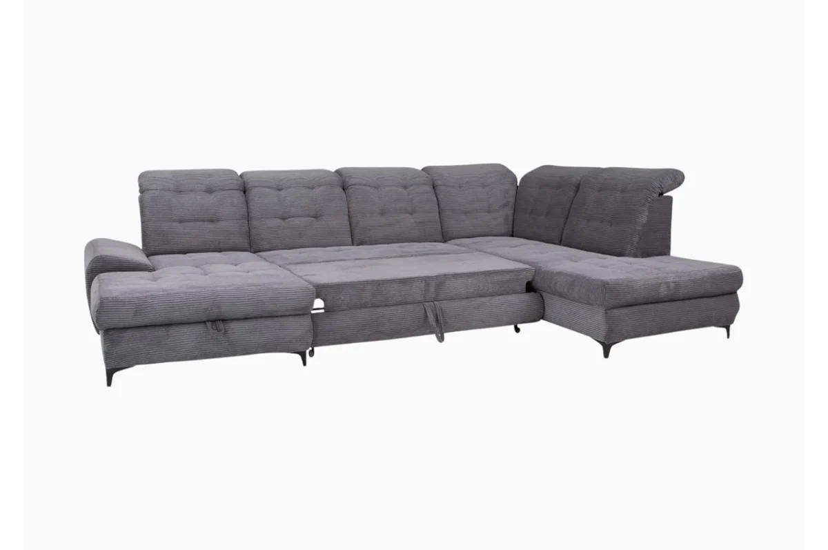 Bella 1 U-Shaped Grey3 BELLA U-Shaped sofa with bed function and storage