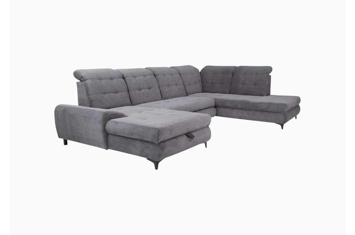 Bella 1 U-Shaped Grey5 BELLA U-Shaped sofa with bed function and storage
