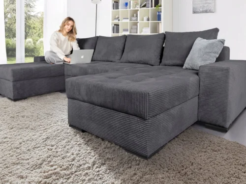 JOLY U-Shaped sofa with bed function and storage
