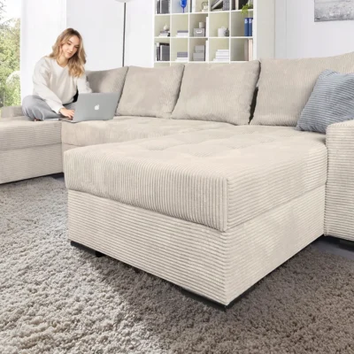 JOLY U-Shaped sofa with bed function and storage
