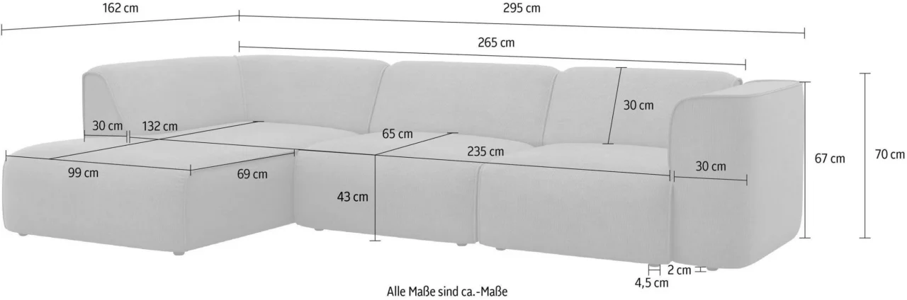 MADEA Corner Sofa with Chaise