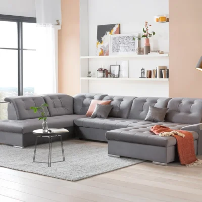 NEBRASKA U-Shaped sofa with bed function and storage