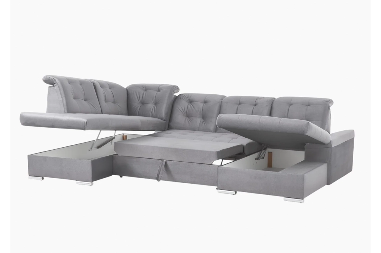 NEBRASKA U-Shaped sofa with bed function and storage
