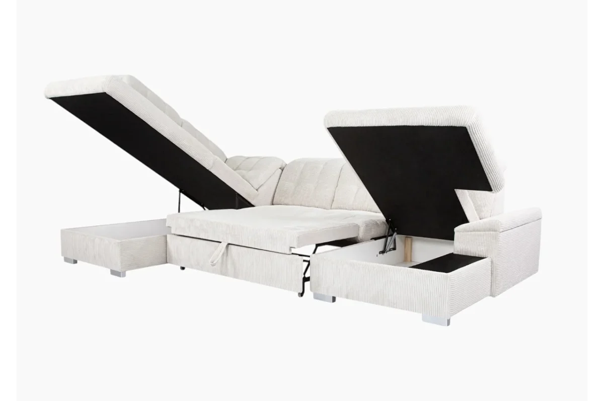 NEBRASKA U-Shaped sofa with bed function and storage