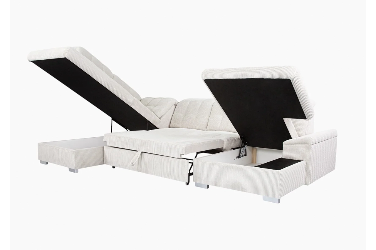 NEBRASKA U-Shaped sofa with bed function and storage