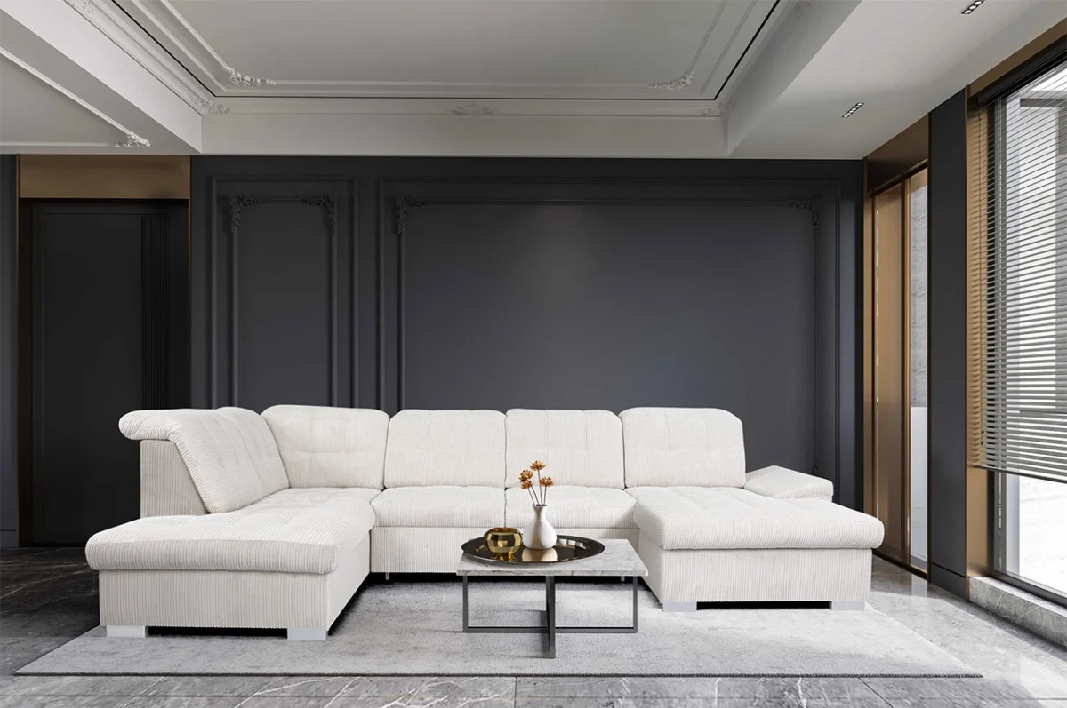 NEBRASKA U-Shaped sofa with bed function and storage