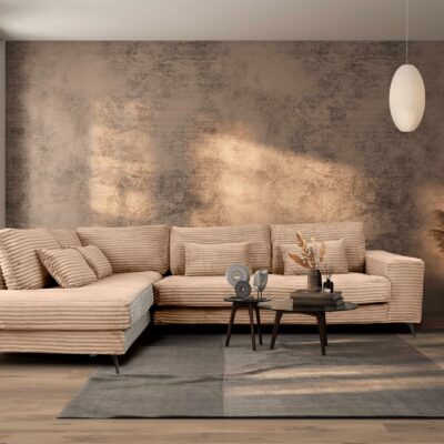 Nox Corner Sofa –Beige Corduroy