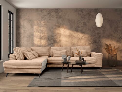 Nox Corner Sofa –Beige Corduroy