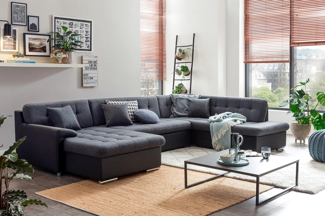 ROCKY U-Shaped sofa with bed function