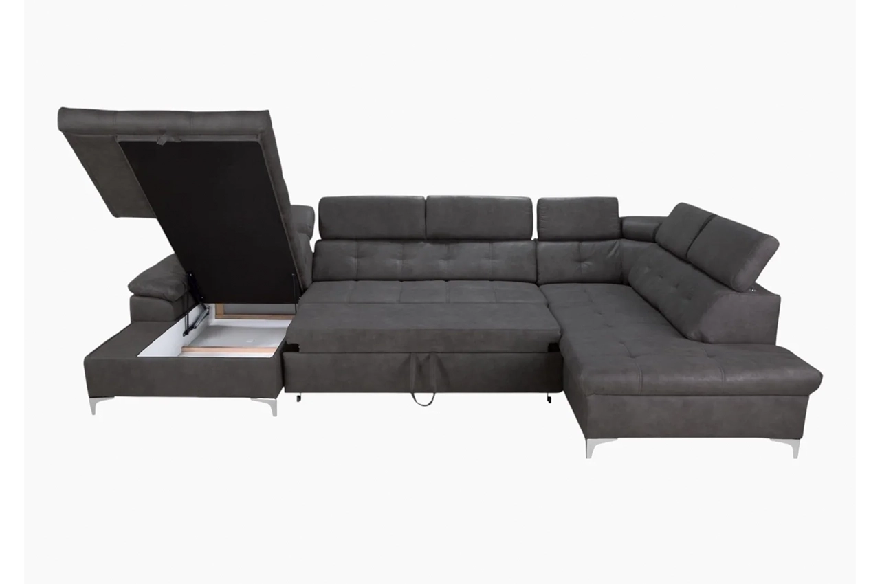 SATURN U-Shaped sofa with bed function and storage