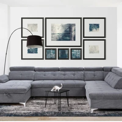 SATURN U-Shaped sofa with bed function and storage