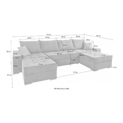 U-Shaped sofa bed with storage Joly -Poso 22 U-Shaped sofa bed with storage Joly -Poso 22 | Magnus Dream UK