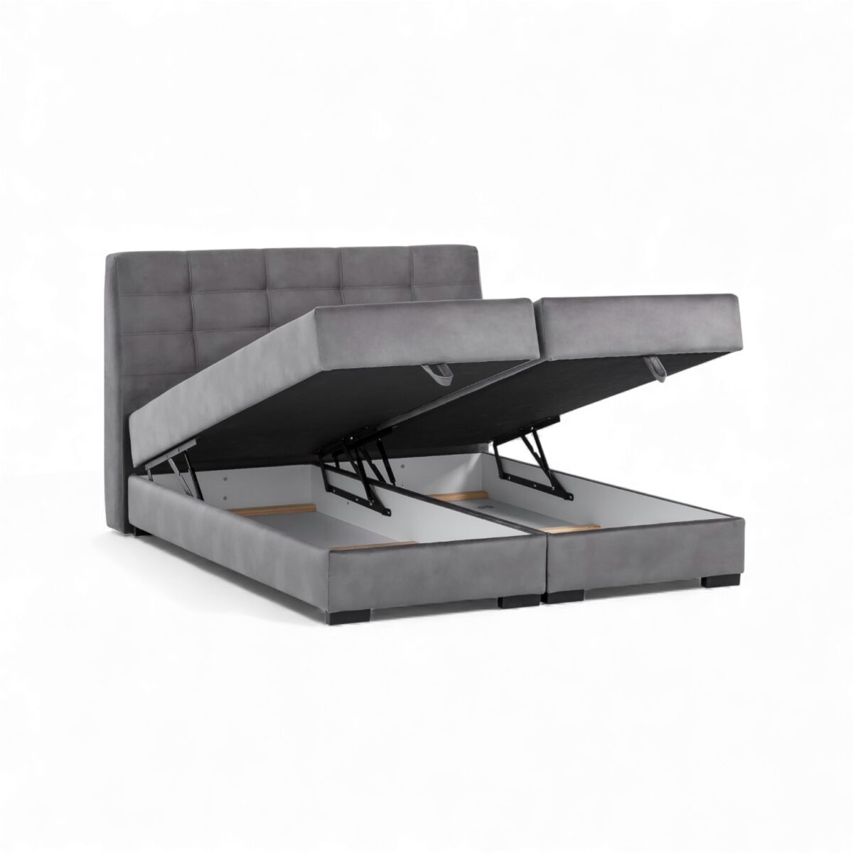 Förvaringssäng, dubbelsäng med sänggavel - LINDA