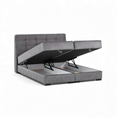 Förvaringssäng, dubbelsäng med sänggavel - LINDA