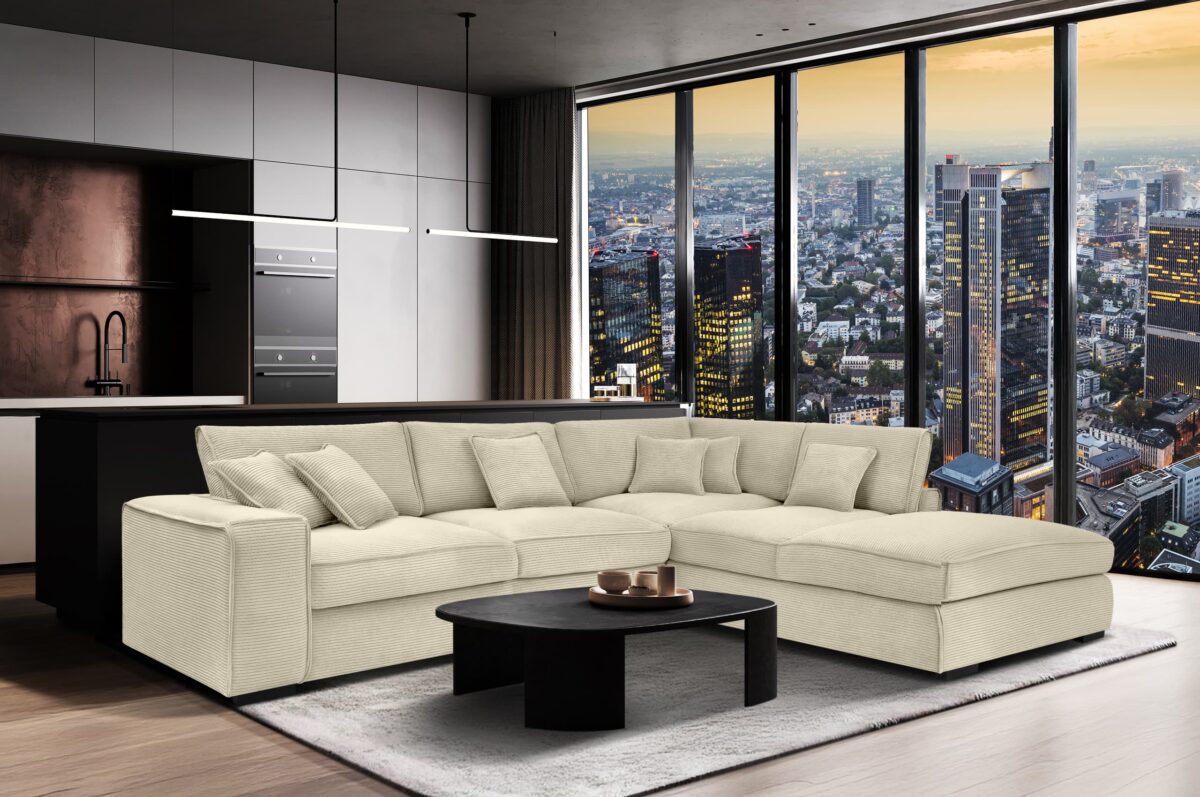 Corner Chaise Sofa Lincoln – Lincoln 03 Beidge | Magnus Dream UK