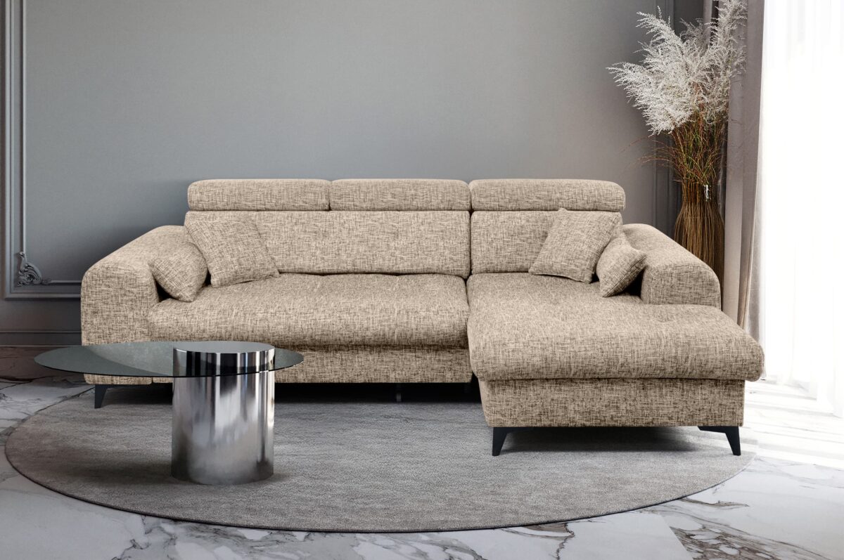 Soffa med schäslong ELETRA med elektrisk skjutdel - Imo 10