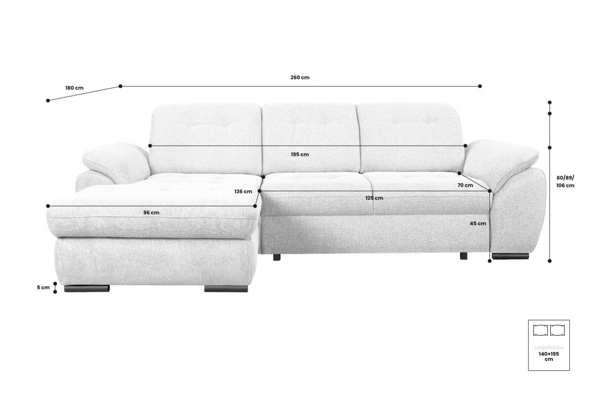 Corner Sofa Bed BELISA – Diosa 84 | Corner Sofa Bed BELISA – Diosa 84 | Magnus Dream UK