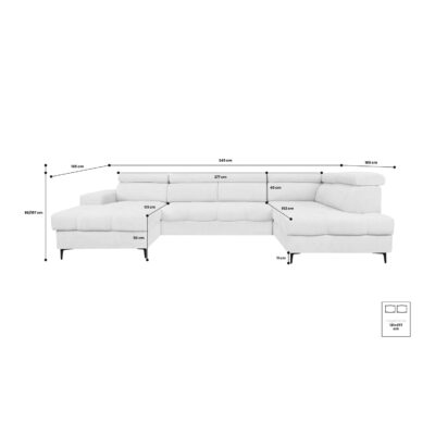 U-Shaped Sofa Bed Asti – Coral 50 | Magnus Dream UK