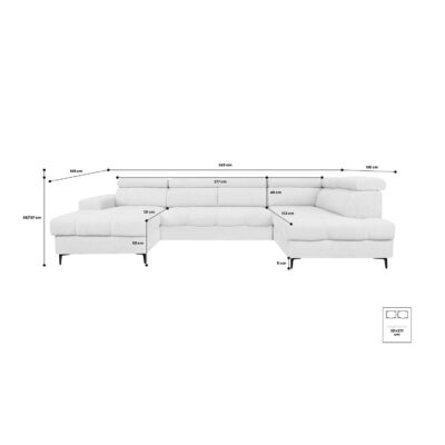 U-Shaped Sofa Bed Asti – Coral 75 U-Shaped Sofa Bed ASTI – Coral 75 | Magnus Dream UK