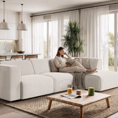 Soffa med schäslong MADEA - Poso 100