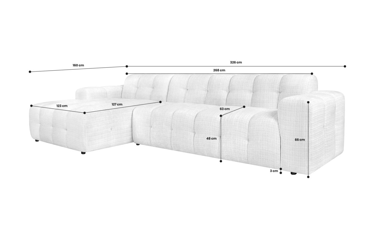 Corner Sofa with Chaise Cloud -Marbella 17 Left Facing Corner Sofa with Chaise Cloud -Marbella 17 | Magnus Dream UK