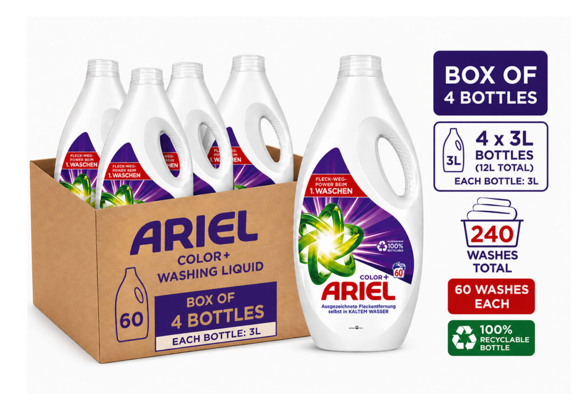 riel Colour Liquid Washing Gel 3L x4 Bottles (60 Washes Each) – 240 Washes Total riel Colour Liquid Washing Gel 3L x4 Bottles (60 Washes Each) – 240 Washes Total