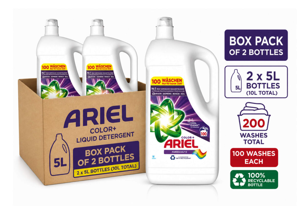 Ariel Professional Colour Washing Liquid 5L x2 Bottles (10L Total) – Bulk Pack