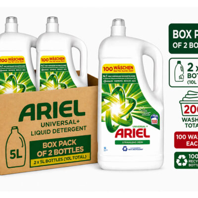Ariel Professional Washing Liquid Universal 5L x2 Bottles – 10L Total (Bulk Pack) Ariel Professional Washing Liquid Universal 5L x2 Bottles – 10L Total (Bulk Pack)