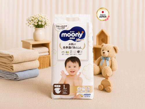 Moony Natural Tape Nappies L (9-14kg) 38 Pack