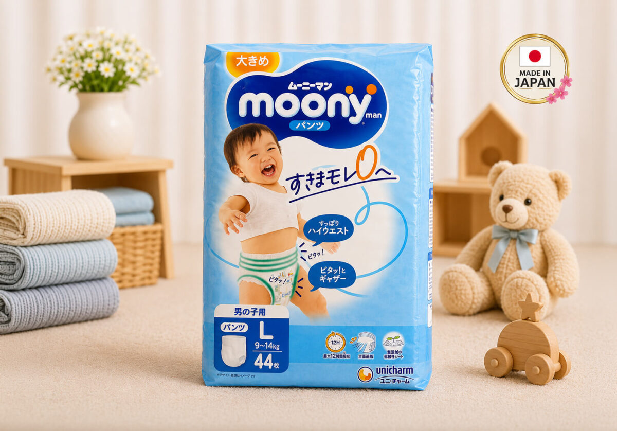 Moony Boy Pull-Up Nappies L (9-14kg) 44 Pack Moony Boy Pull-Up Nappies L (9-14kg) 44 Pack