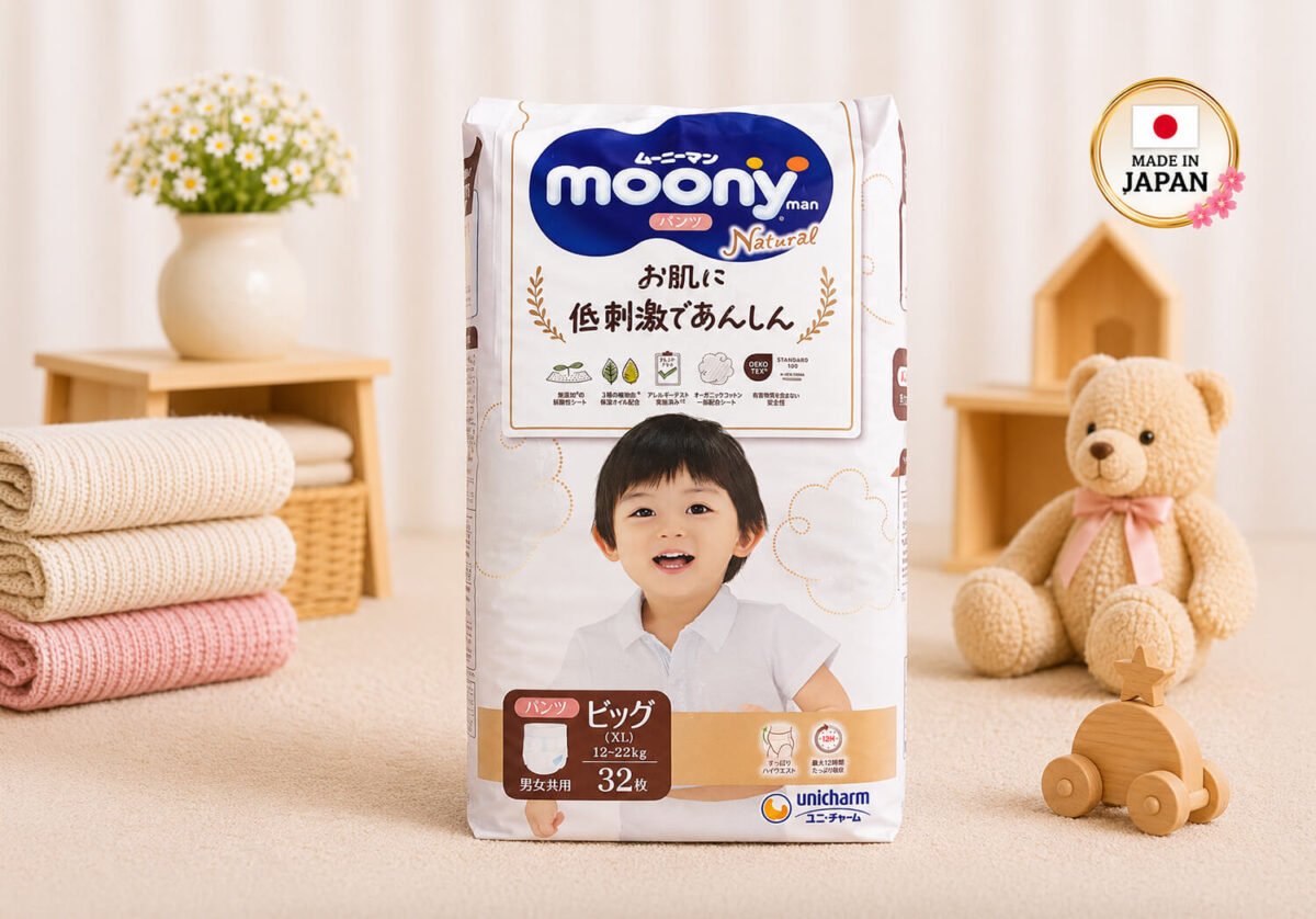 Moony Natural Pull-Up Nappies XL (12-22kg) 32 Pack