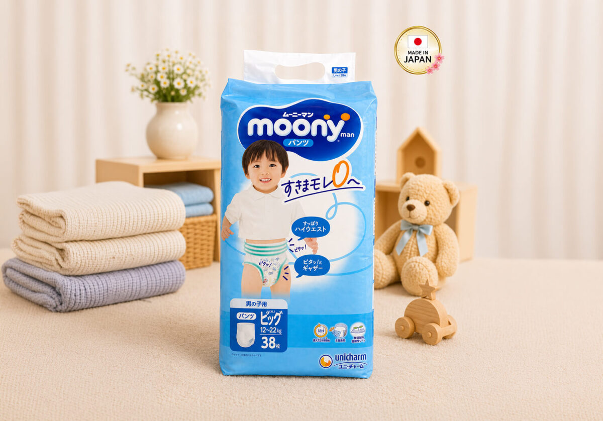 Moony Boy Pull-Up Nappies XL (12-22kg) 38 Pack Moony Boy Pull-Up Nappies XL (12-22kg) 38 Pack