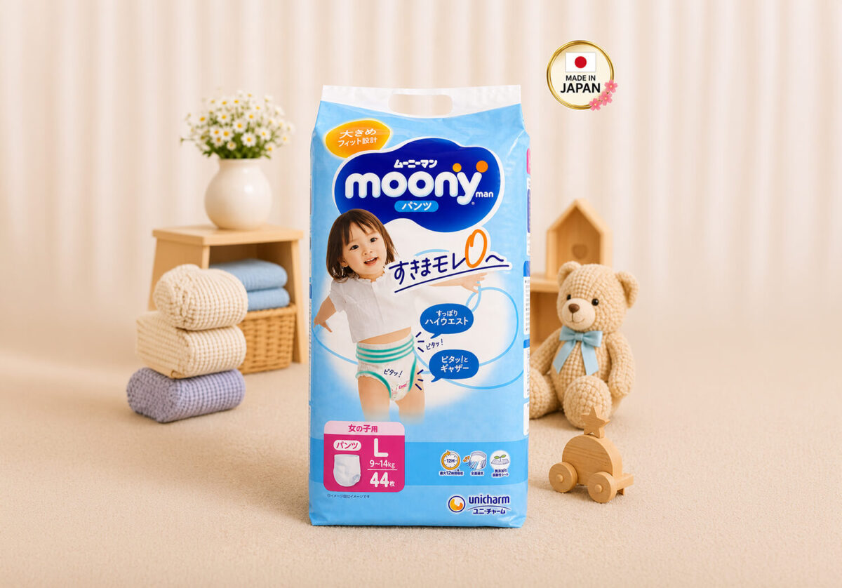 Moony Girl Pull-Up Nappies L (9-14kg) 44 Pack