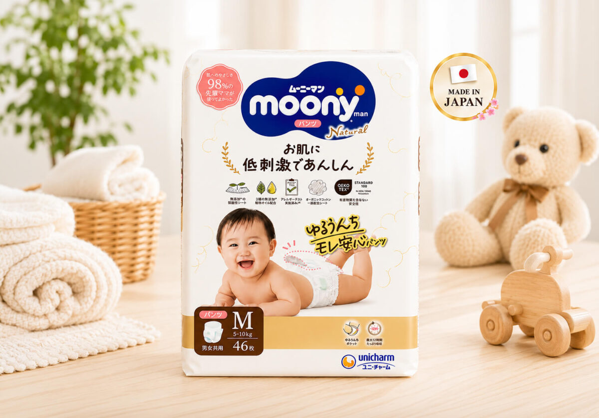 Moony Natural Pull-Up Nappies M (5-10kg) 46 Pack