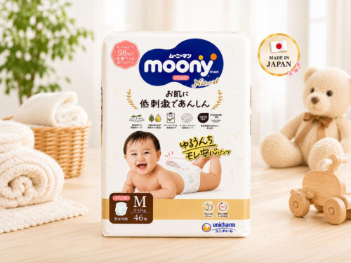 Moony Natural Pull-Up Nappies M (5-10kg) 46 Pack