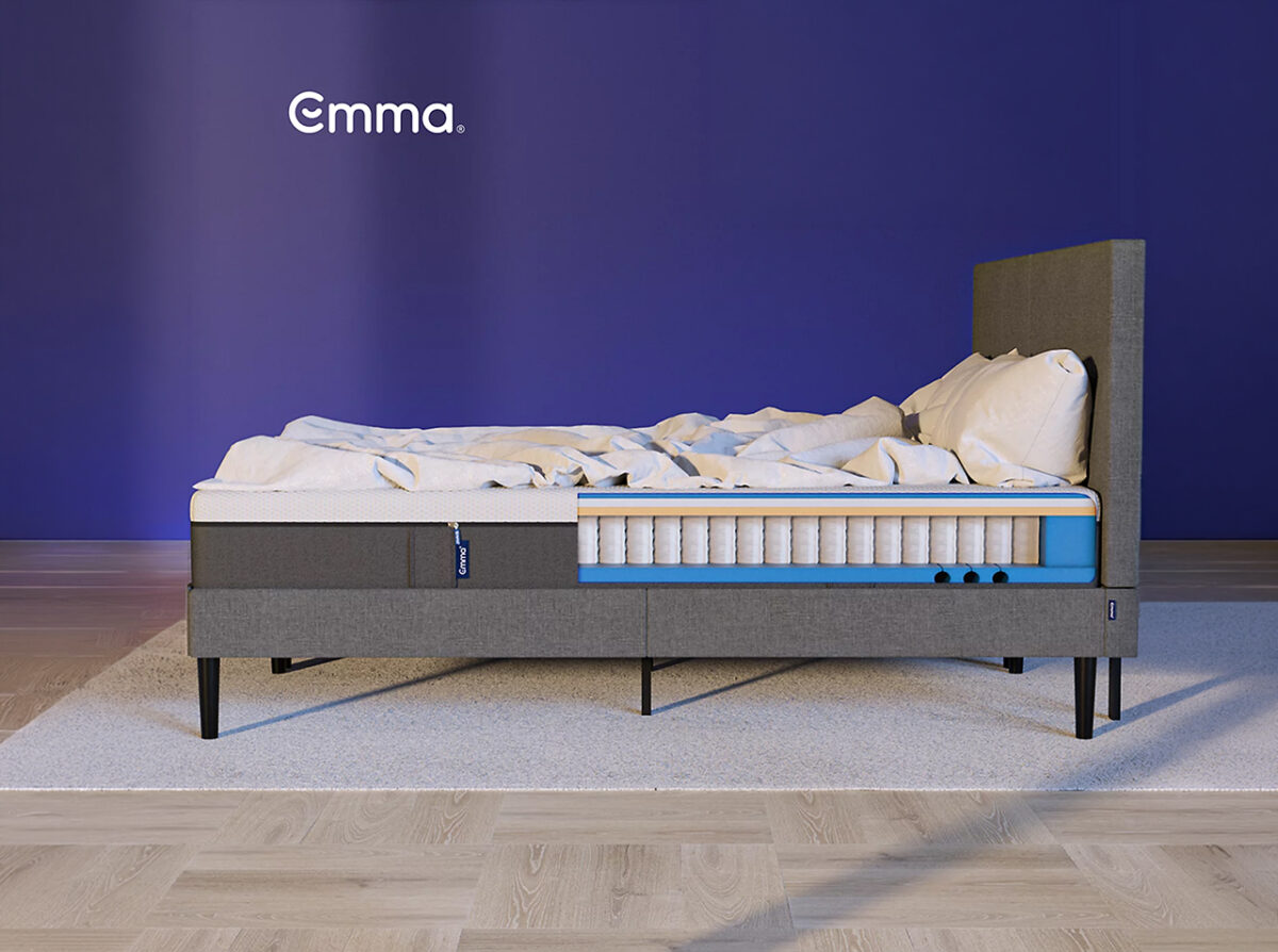 Emma Premium Hybrid Mattress – UK Double Emma Premium Hybrid Double Mattress side view