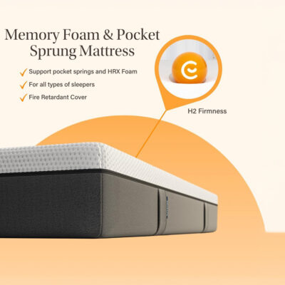 Emma Hybrid UK King Size 150 x 200cm Mattress Emma Hybrid mattress Airgocell foam HRX foam and mini pocket springs -Magnus Dream UK