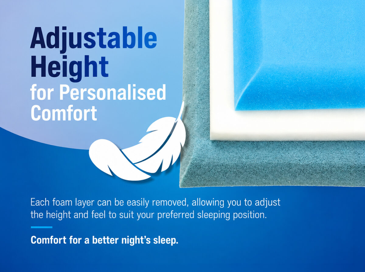 ARBD Adapt Memory Foam Pillow with Washable Cover – Magnusdream.co.uk