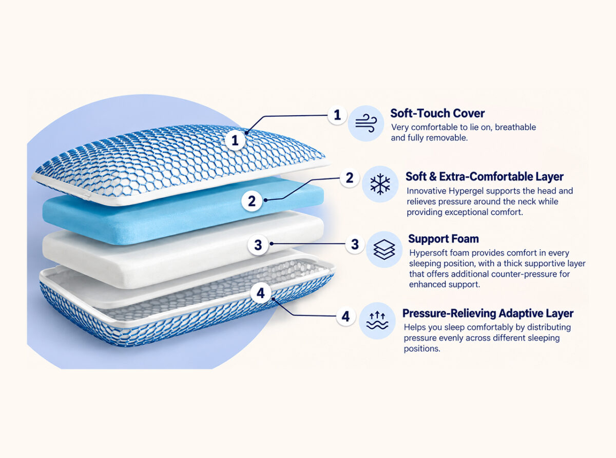 Emma Elite Cooling Pillow with AirGrid Technology – Magnusdream.co.uk