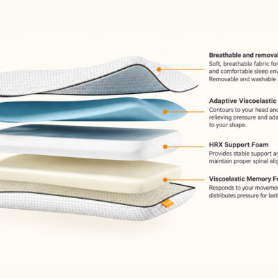 Emma Premium Memory Foam Pillow with three adjustable foam layers -Magnus Dream UK