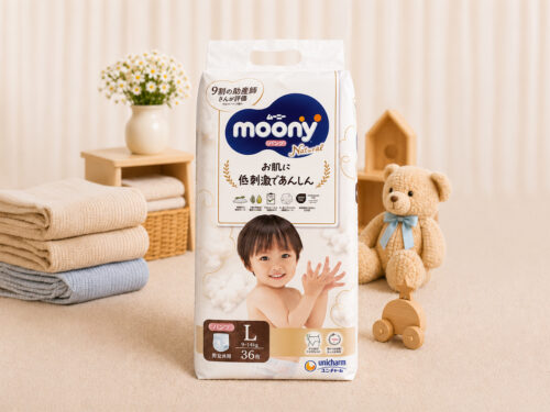 Moony Natural Pull-Up Nappies L (9-14kg) 36 Pack